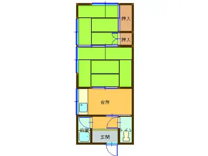 マンション友愛(2K/2階)の間取り写真