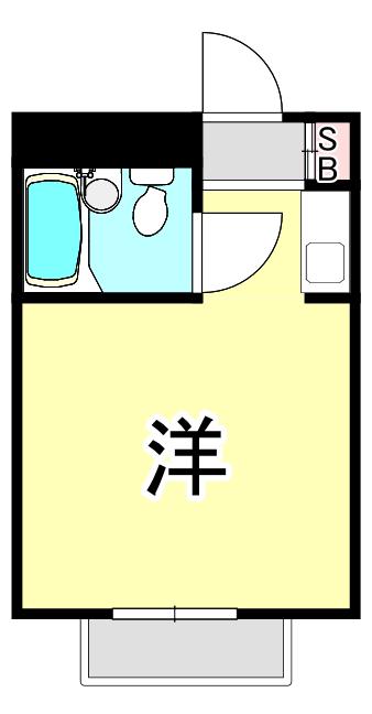 ライフイン芦屋弐番館(ワンルーム/2階)の間取り写真