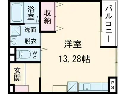 クレストハウス天神の丘(1LDK/2階)の間取り写真