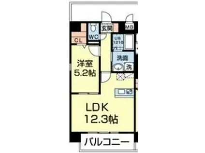 ドゥ・アンディオール ファースト(1LDK/4階)の間取り写真