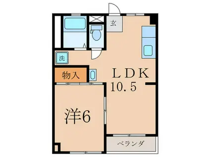 小森ハイツ(1LDK/3階)の間取り写真