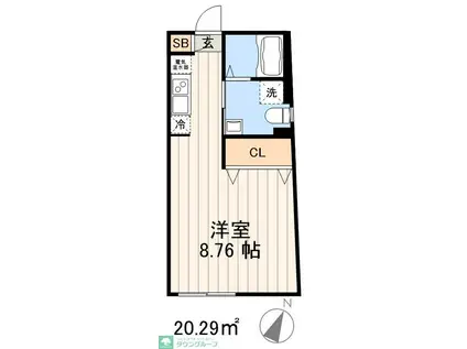 ルミナス十条(ワンルーム/2階)の間取り写真