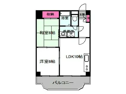 ICUBE都島(2LDK/4階)の間取り写真