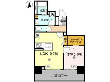LAZO内久宝寺(1LDK/3階)の間取り写真