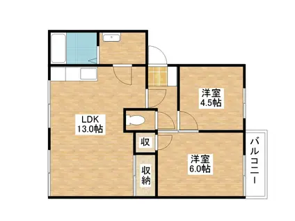 ベルヴェデールIMAI(2LDK/2階)の間取り写真
