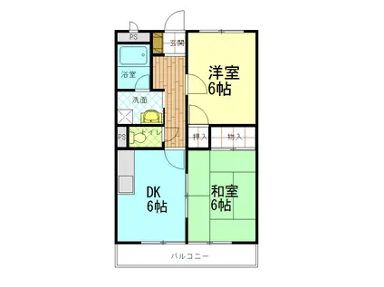 LIMPIA城南(2DK/3階)の間取り写真