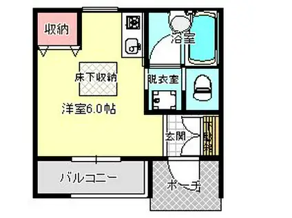 コーポ福田(ワンルーム/1階)の間取り写真