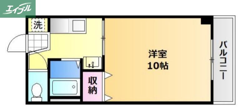 アジュール下中野(1K/5階)の間取り写真