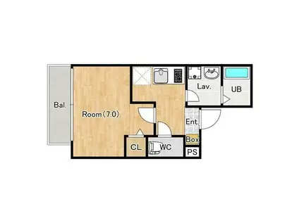 ジーメゾン岩槻南平野(1K/3階)の間取り写真