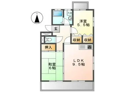 リトルアイランド(2DK/1階)の間取り写真