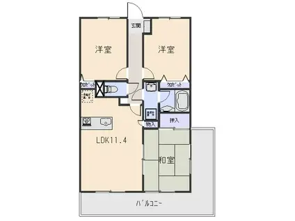 セントレアアカマIII(3LDK/5階)の間取り写真