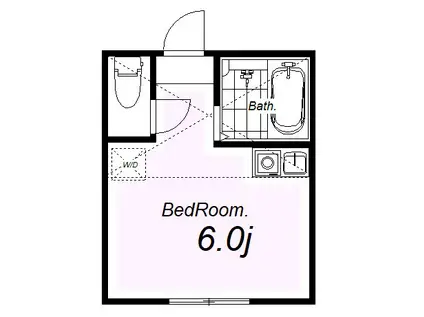ユナイト新子安パサージュ(ワンルーム/2階)の間取り写真