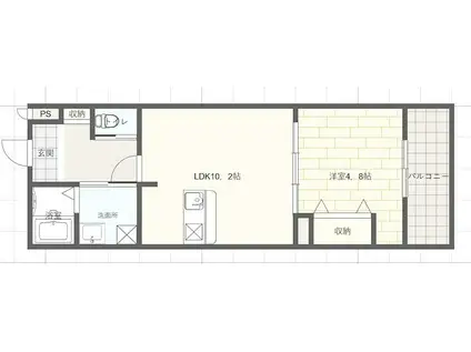 メゾン コンフォール(1LDK/3階)の間取り写真