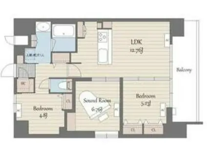 S-RESIDENCE天満橋AR(2SLDK/14階)の間取り写真