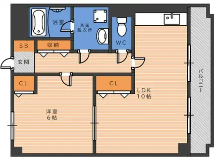 ピュアコートII(1LDK/3階)の間取り写真