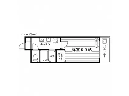 修学院西本ハイツ(1K/3階)の間取り写真