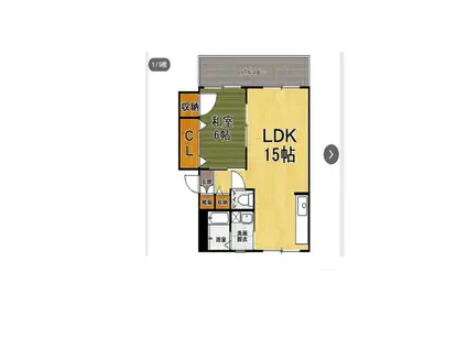 第2明則ビル(1LDK/4階)の間取り写真