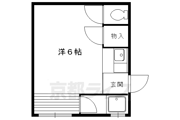 白川ハイツ(ワンルーム/2階)の間取り写真