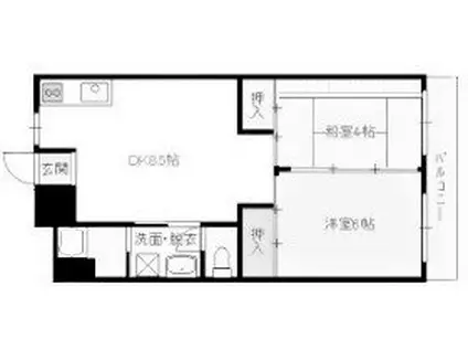 グリーンヒル舞子(2DK/3階)の間取り写真