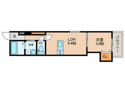 グレースメゾン泉佐野II(1LDK/1階)の間取り写真