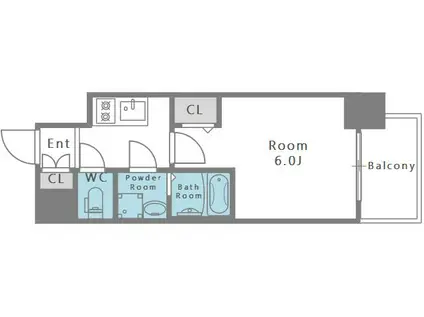 エスリード中之島ザ・コア(1K/7階)の間取り写真