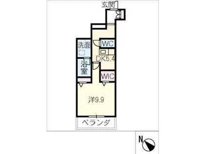 スブリミス(1DK/4階)の間取り写真