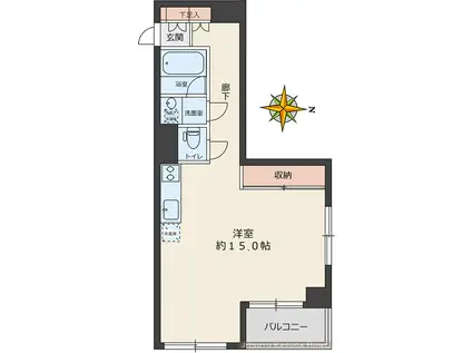 小石川ハイム(ワンルーム/3階)の間取り写真