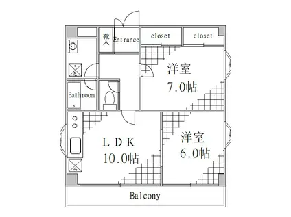 プルミエール清洲(2LDK/6階)の間取り写真