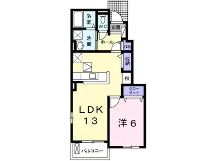 インプレスII(1LDK/1階)の間取り写真