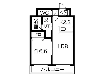 VEINT CUATRO(1LDK/2階)の間取り写真