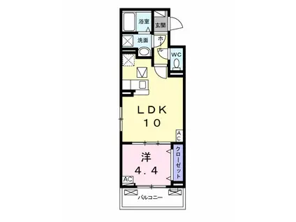 MARCHE II(1LDK/2階)の間取り写真