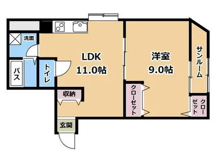スカイコート大津中央II(1LDK/4階)の間取り写真