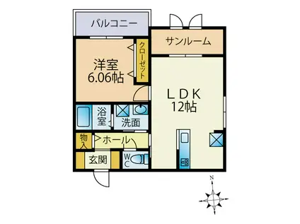 西中延3丁目マンション(1LDK/3階)の間取り写真