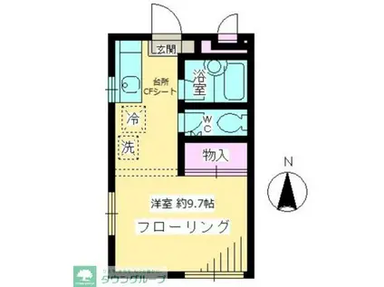 ルミエール府中(1K/2階)の間取り写真