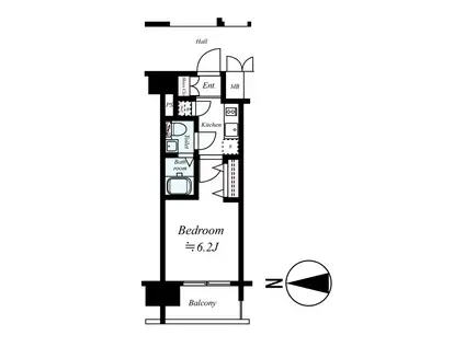 エスリード大阪シティグランツ(1K/4階)の間取り写真