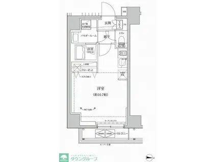 RELUXIA本所吾妻橋III(ワンルーム/6階)の間取り写真
