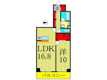 ロイヤルパークスシーサー(1LDK/10階)の間取り写真