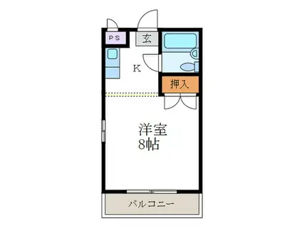 グレースハイツ嵯峨野(1K/2階)の間取り写真