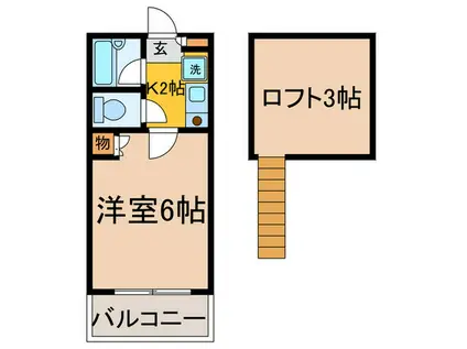 プレシャスハイツ武蔵中原B棟(1K/1階)の間取り写真