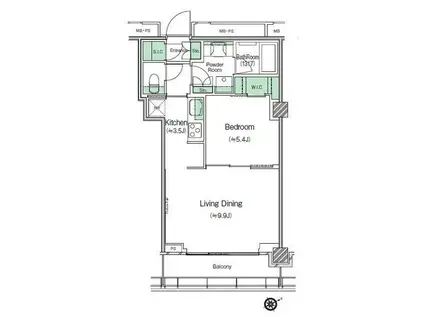 SHIBUYA CAST. APARTMENT渋谷キャストアパートメ(1LDK/16階)の間取り写真
