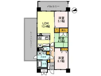 ラ・メゾンMS3(3LDK/6階)の間取り写真