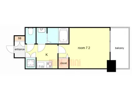 エヴァステージ梅田ウエスト(1K/5階)の間取り写真