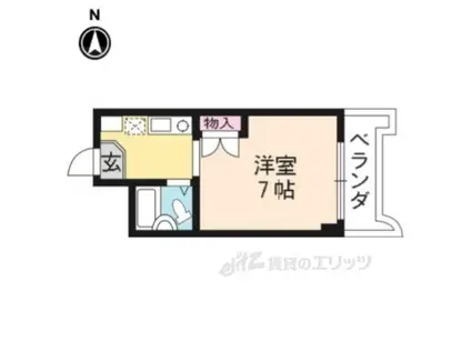 ジュネス神楽田(1K/4階)の間取り写真