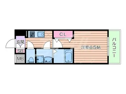 ファーストフィオーレ吹田 BRANCHE(1K/6階)の間取り写真