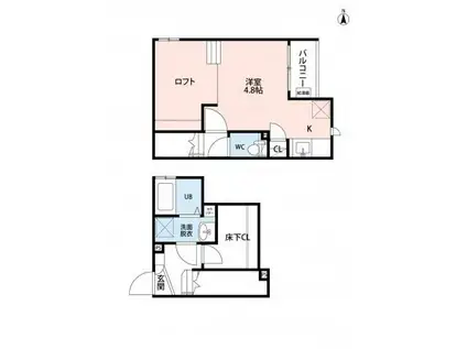 CB大宮カルム(1K/2階)の間取り写真