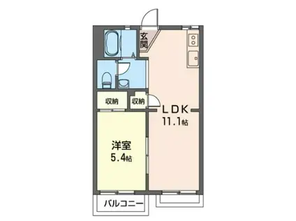 竹之丸十番館(1LDK/2階)の間取り写真