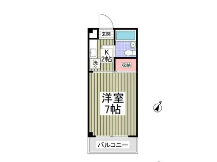 シャートール田口戸塚I棟(1K/2階)の間取り写真