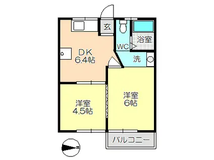 丸三文化(2DK/2階)の間取り写真