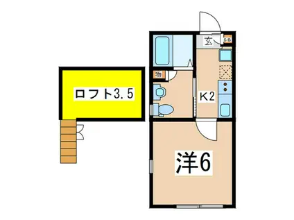 グランシャトー横浜(1K/1階)の間取り写真