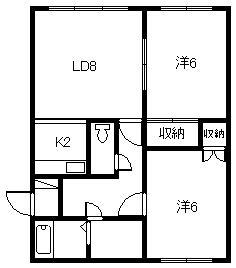 アーバンMK-II(2LDK/2階)の間取り写真